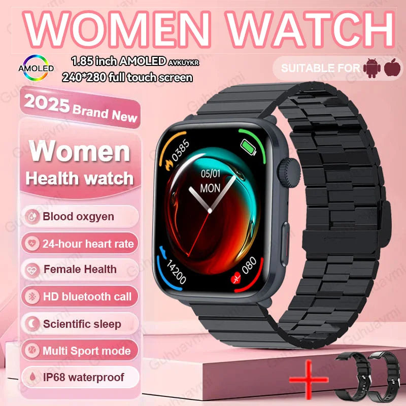 2025 AI Diagnosis Smartwatch - HRV+PPG, IP68, NFC, 100+ Sports & HD BT Call
