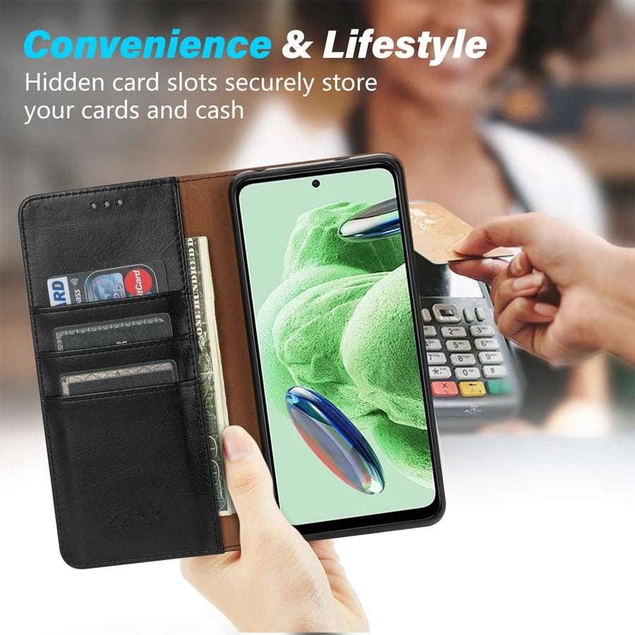 ZZXX Magnetic Wallet Leather Case - Xiaomi Redmi Note/Poco Series