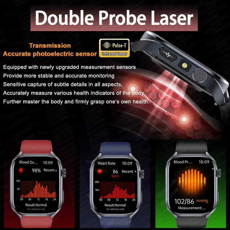 2025 ECG Smart Watch - Blood Lipid, Blood Pressure, BT Call & AI Diagnosis