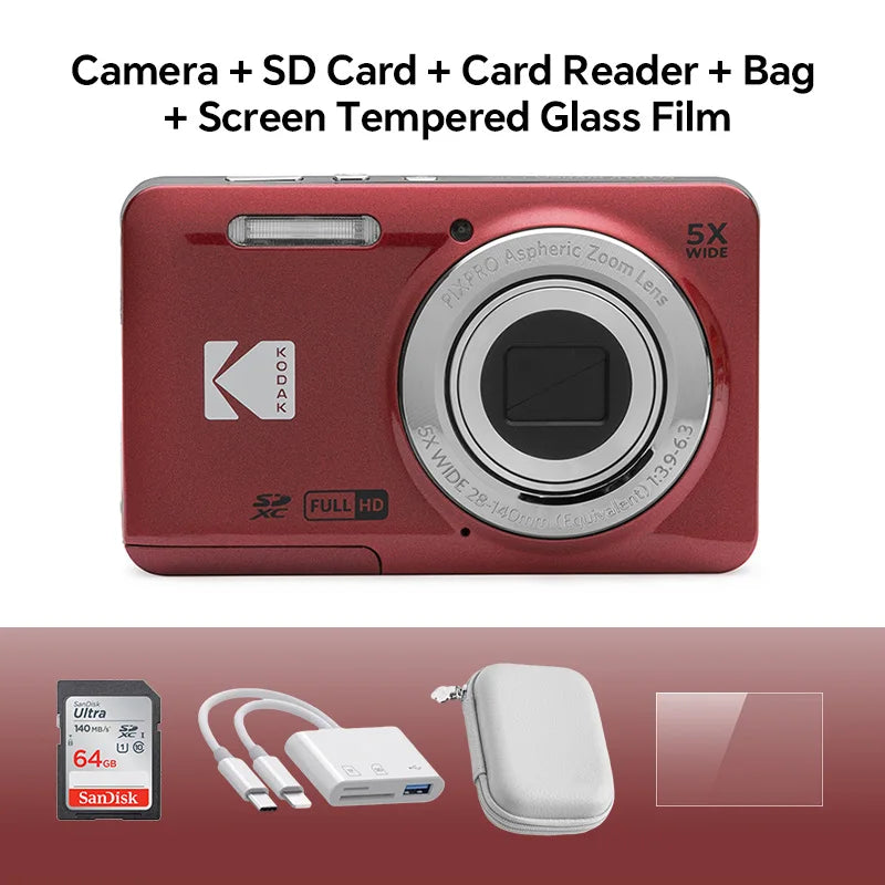 Kodak PIXPRO FZ55 16MP Compact Camera - 5X Zoom, 1080P & 32GB SD Kit