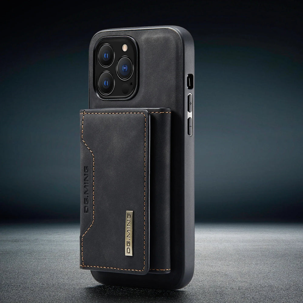 HQBBRO 2-in-1 Magnetic Leather Wallet Case - iPhone 11-17 Pro Max, Card Holder