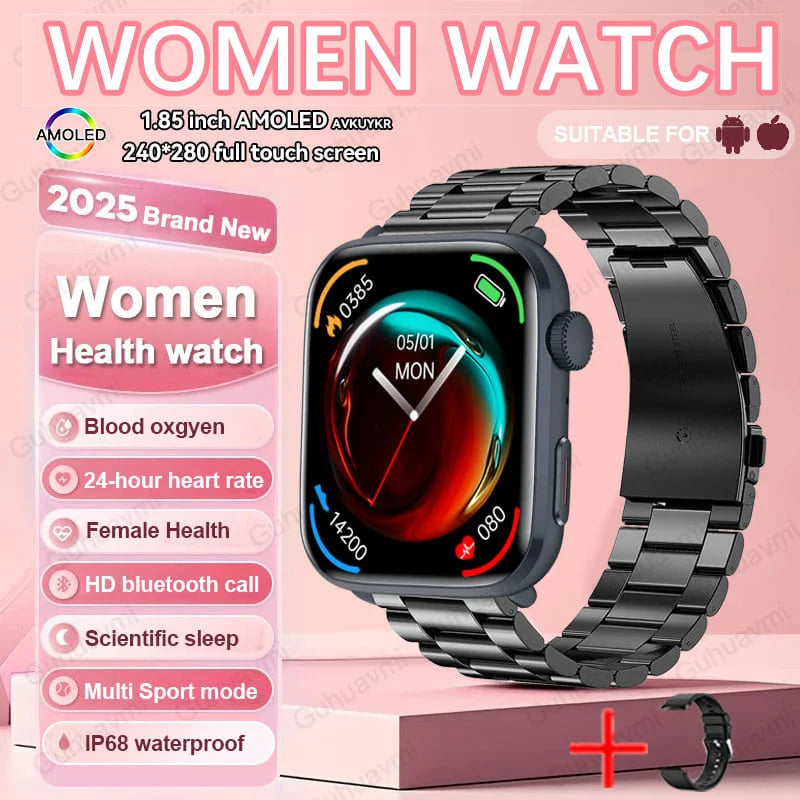2025 AI Diagnosis Smartwatch - HRV+PPG, IP68, NFC, 100+ Sports & HD BT Call