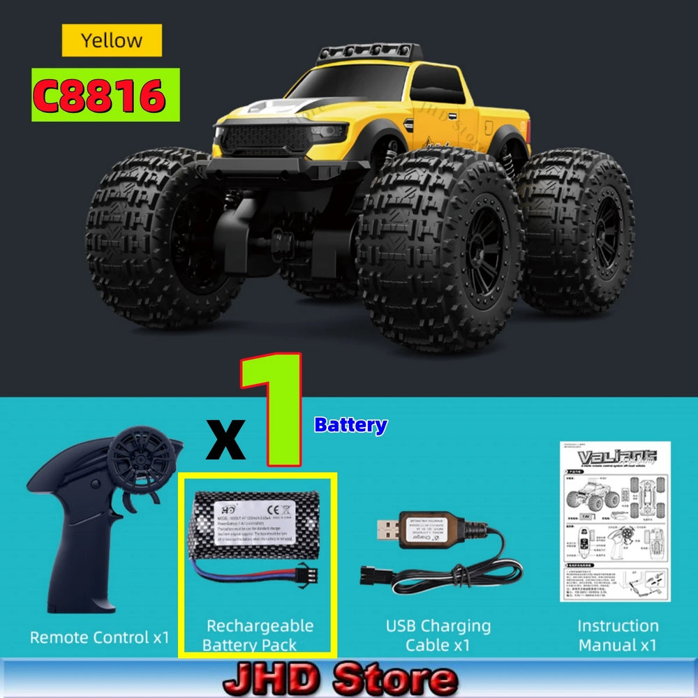 JJRC C8816 Amphibious 4WD RC Monster Truck - LED Off-Road Climber