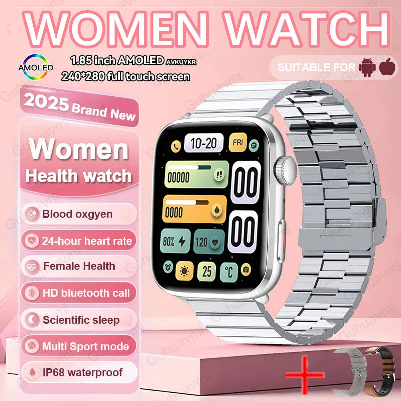 2025 AI Diagnosis Smartwatch - HRV+PPG, IP68, NFC, 100+ Sports & HD BT Call