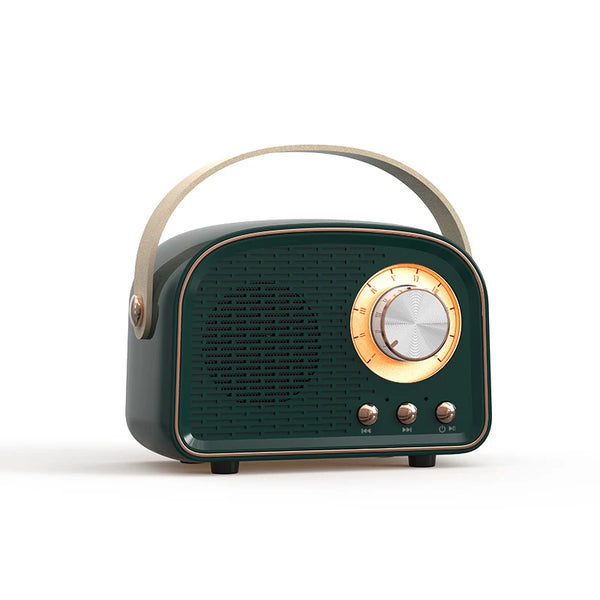 DW21 Retro Mini Bluetooth Speaker - Portable Music Player with FM