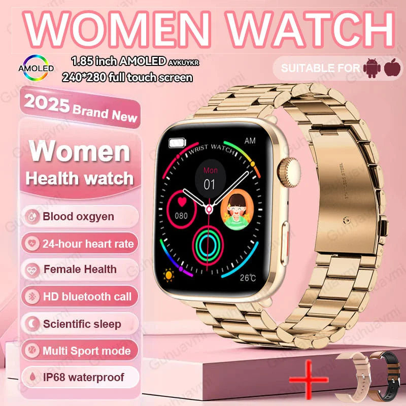 2025 AI Diagnosis Smartwatch - HRV+PPG, IP68, NFC, 100+ Sports & HD BT Call