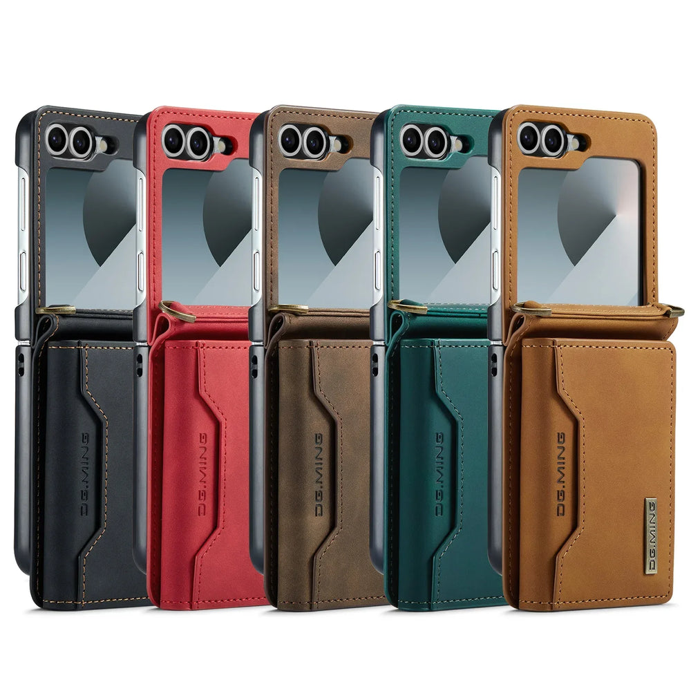 HQBBRO Crossbody Leather Wallet Case - Samsung Galaxy Z Flip 3-7 FE 5G