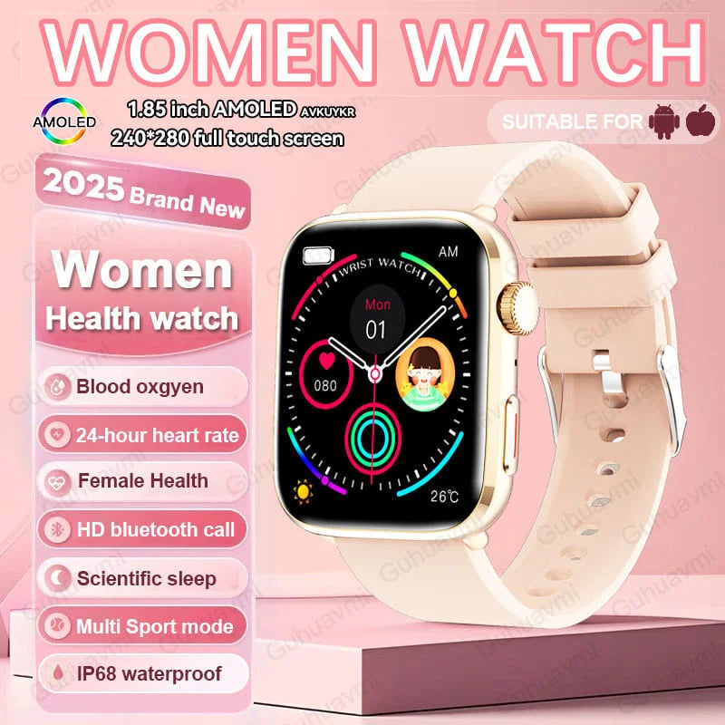 2025 AI Diagnosis Smartwatch - HRV+PPG, IP68, NFC, 100+ Sports & HD BT Call