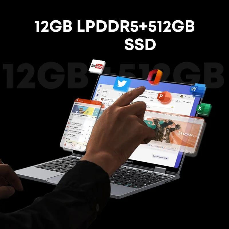 CHUWI MiniBook X 2-in-1 - Intel N100, 12GB LPDDR5, 512GB, 10.51" 1920x1200