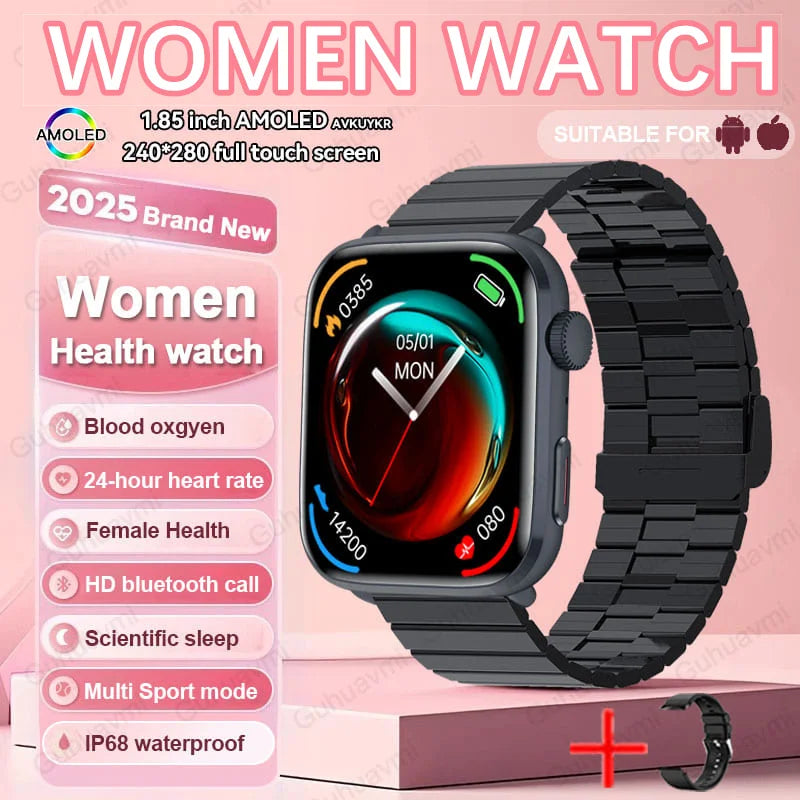 2025 AI Diagnosis Smartwatch - HRV+PPG, IP68, NFC, 100+ Sports & HD BT Call