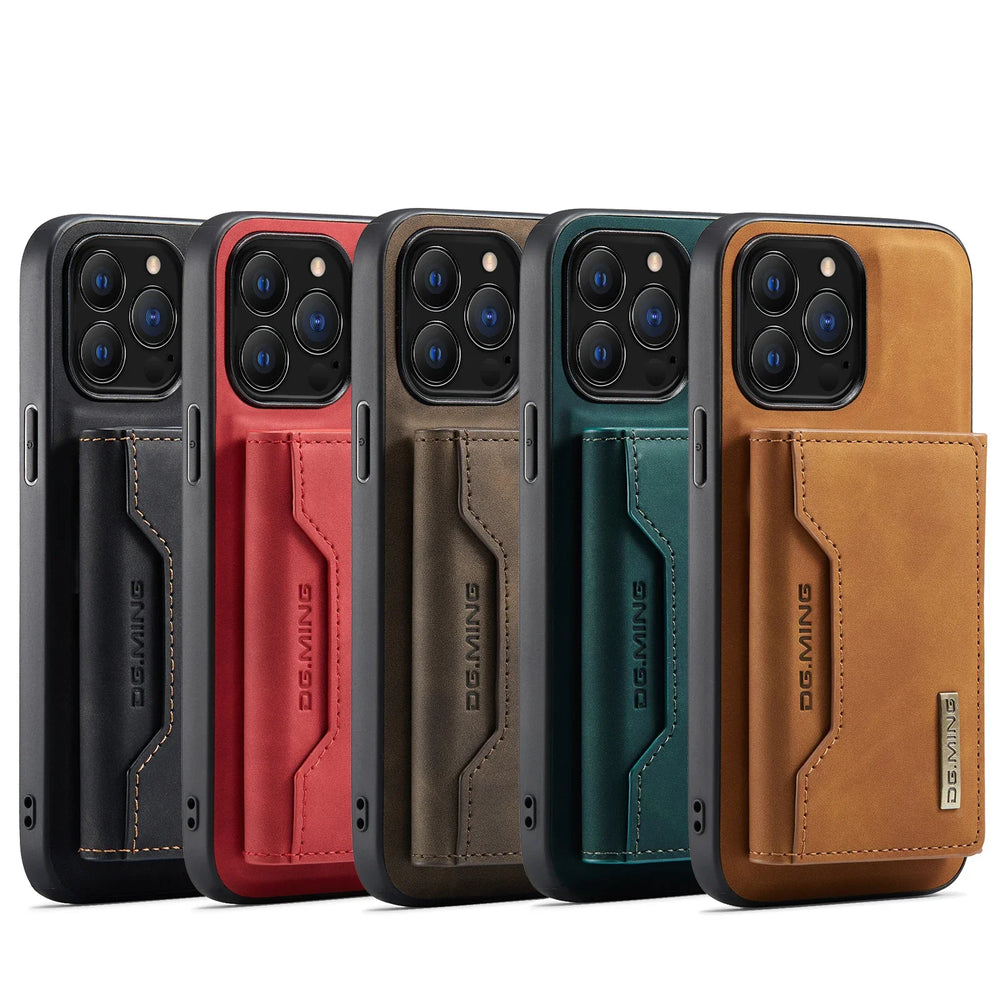 HQBBRO 2-in-1 Magnetic Leather Wallet Case - iPhone 11-17 Pro Max, Card Holder
