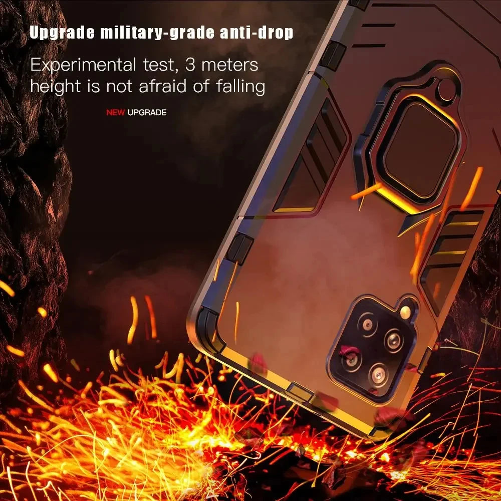 Amour Brave Shockproof Samsung Galaxy A-Series Case - Ring Stand, Transparent
