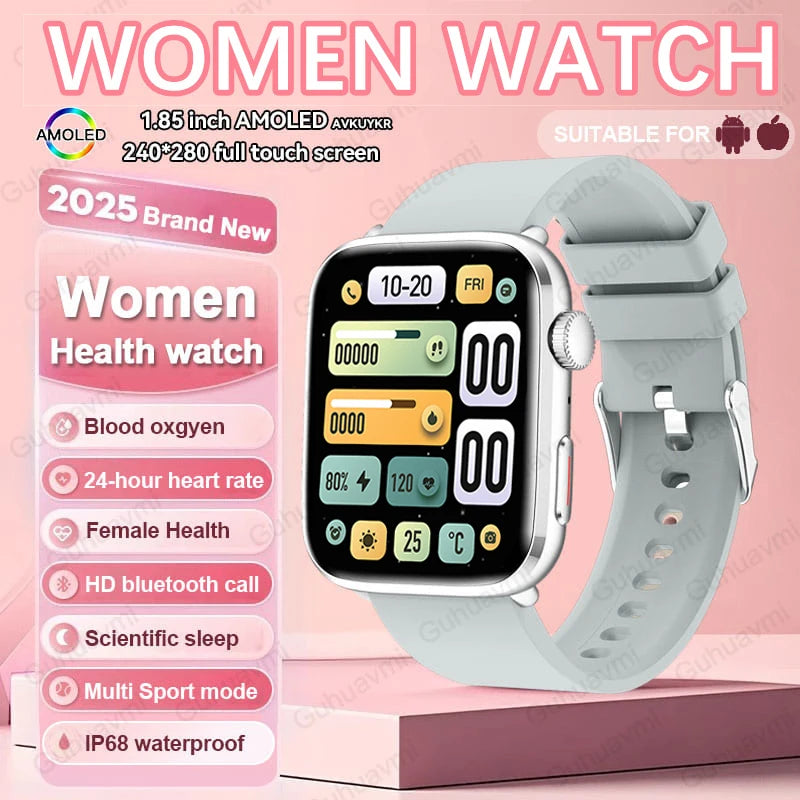 2025 AI Diagnosis Smartwatch - HRV+PPG, IP68, NFC, 100+ Sports & HD BT Call