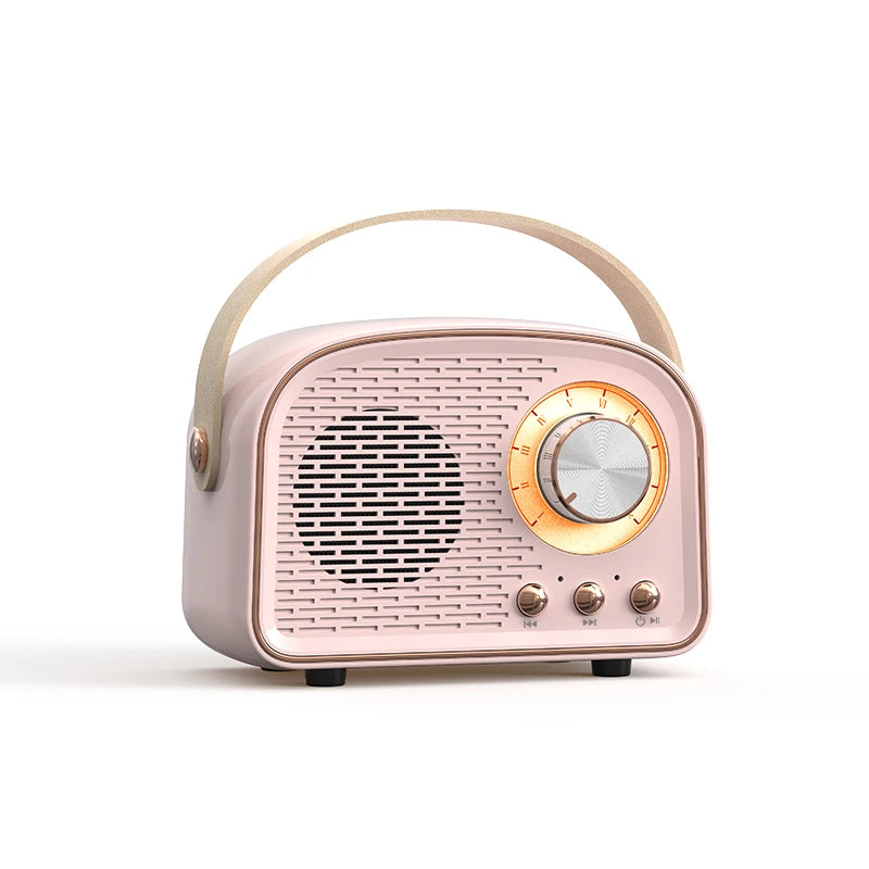DW21 Retro Mini Bluetooth Speaker - Portable Music Player with FM