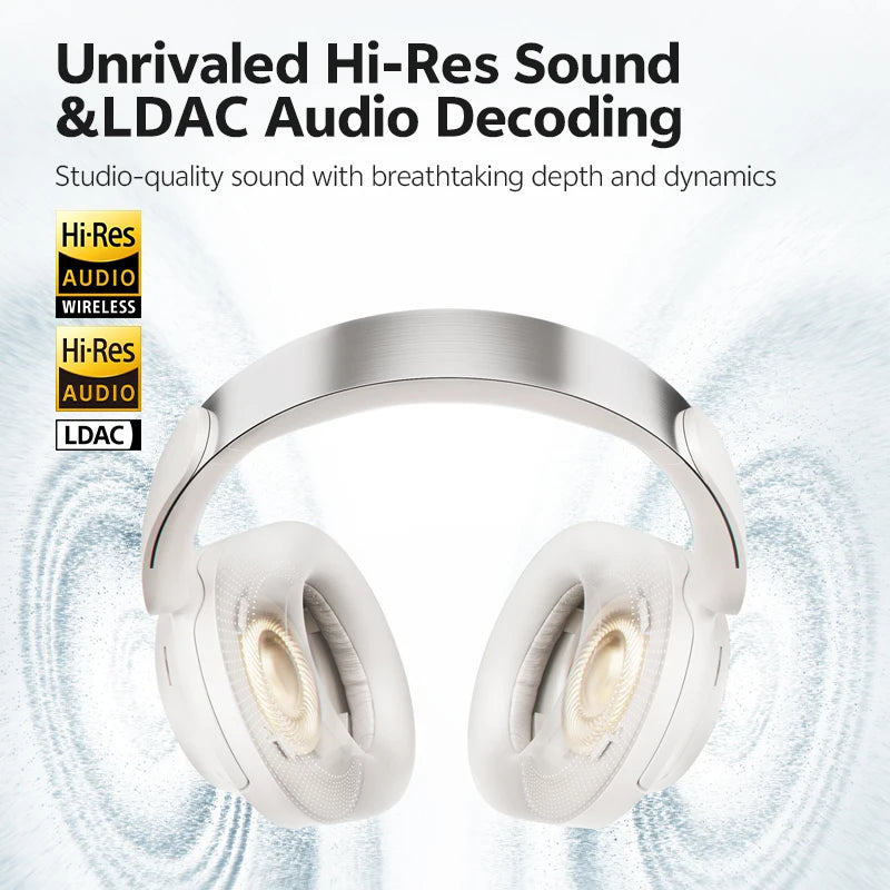 QCY H3S -56dB ANC Over-Ear Headphones - LDAC, BT 6.0, 102H, Dual Driver