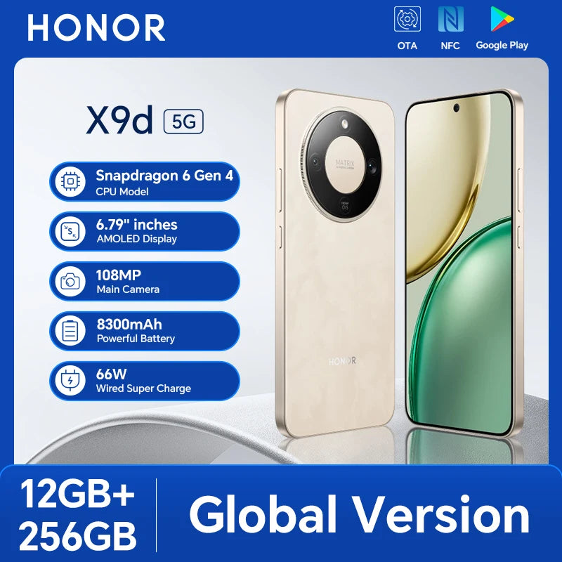HONOR X9d 5G Global - 12GB/256GB, 6.79" AMOLED 120Hz, 108MP AI, 8300mAh