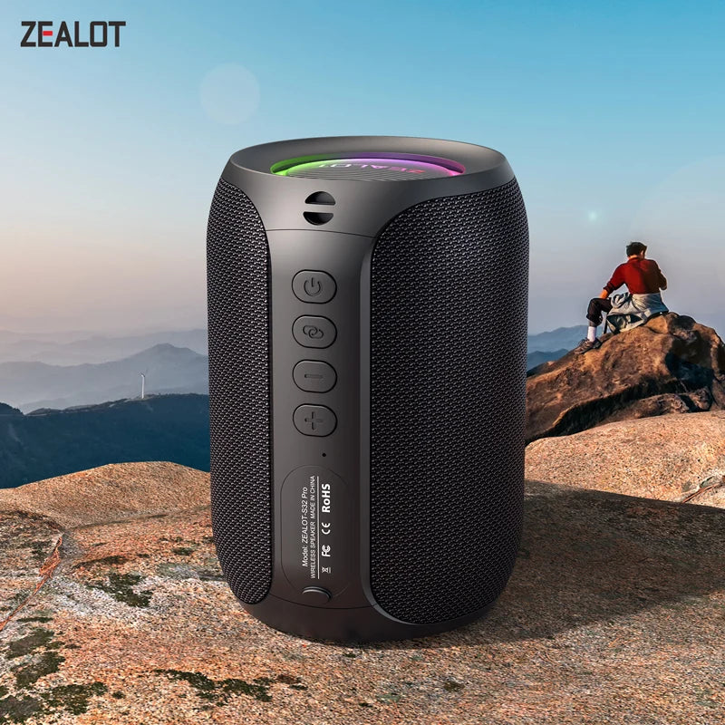 ZEALOT S32Pro Wireless Speaker - 3600mAh, Bluetooth 5.2, AAC & LED