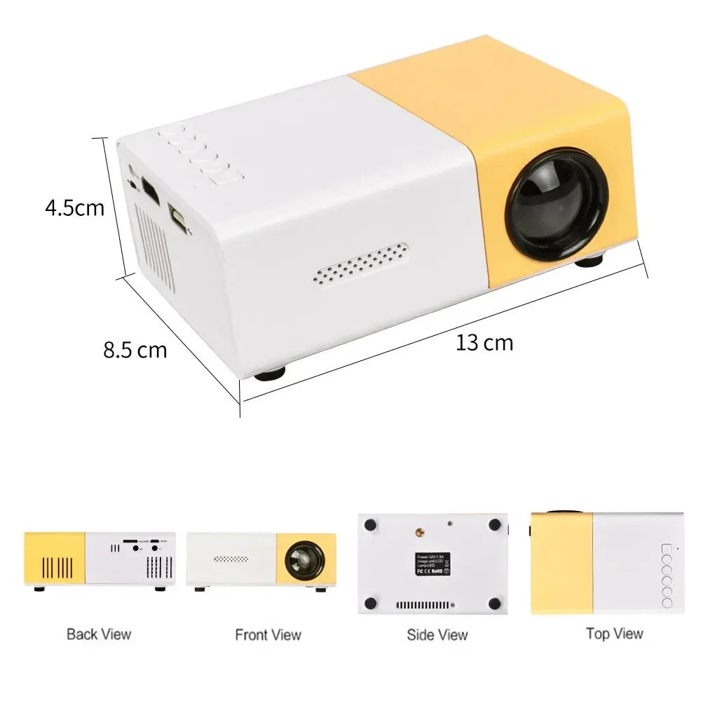 YG300 Mini LED Projector - 1080P Supported Portable Home Cinema