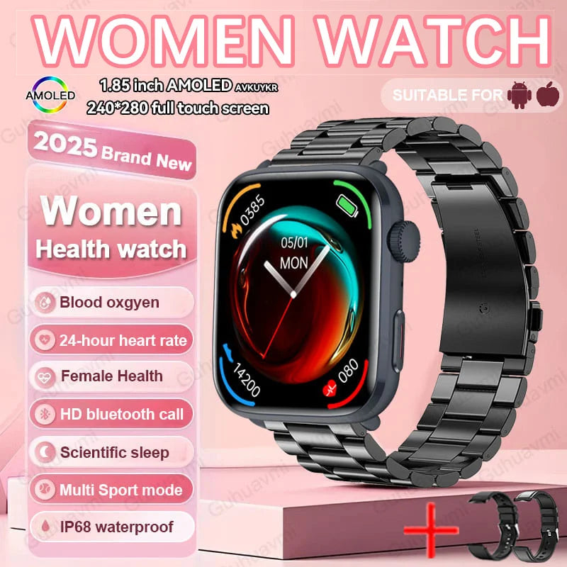 2025 AI Diagnosis Smartwatch - HRV+PPG, IP68, NFC, 100+ Sports & HD BT Call