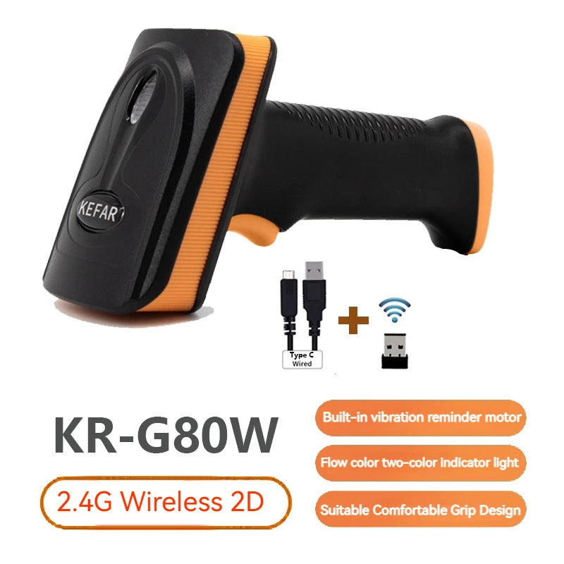HONOURWOLF L8BL / S8 2D Barcode Scanner - Bluetooth, 2.4G and USB