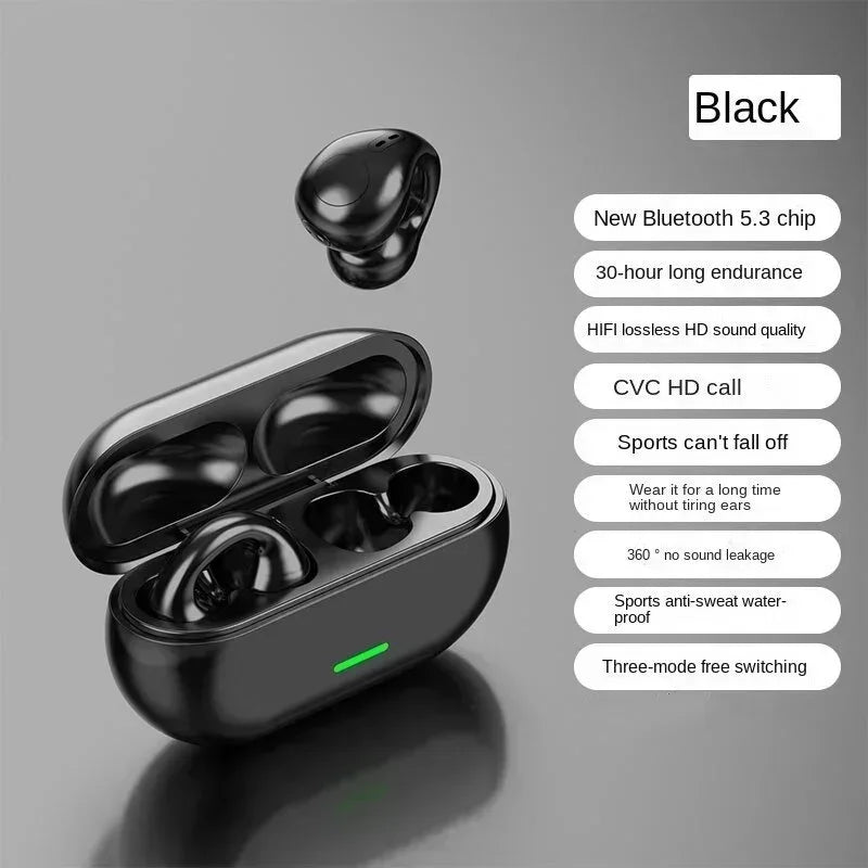 T75 Bone Conduction Bluetooth 5.3 Headphones - 20mm Driver, 400mAh Case