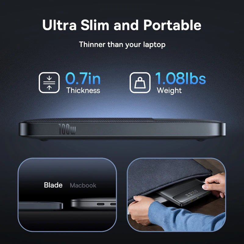 Baseus 100W PD Power Bank - 20000mAh, 4-Port Digital Display, Ultra-Slim