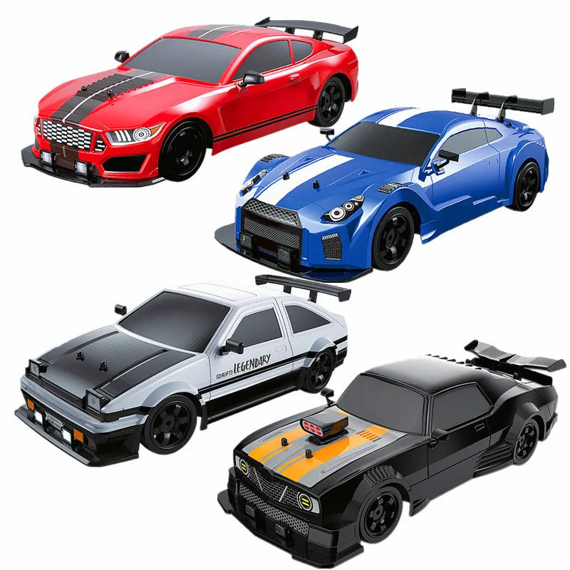 LKCOMO 4WD RC Drift Car - 2.4G, Metal ABS AE86, Light & Spray Effects