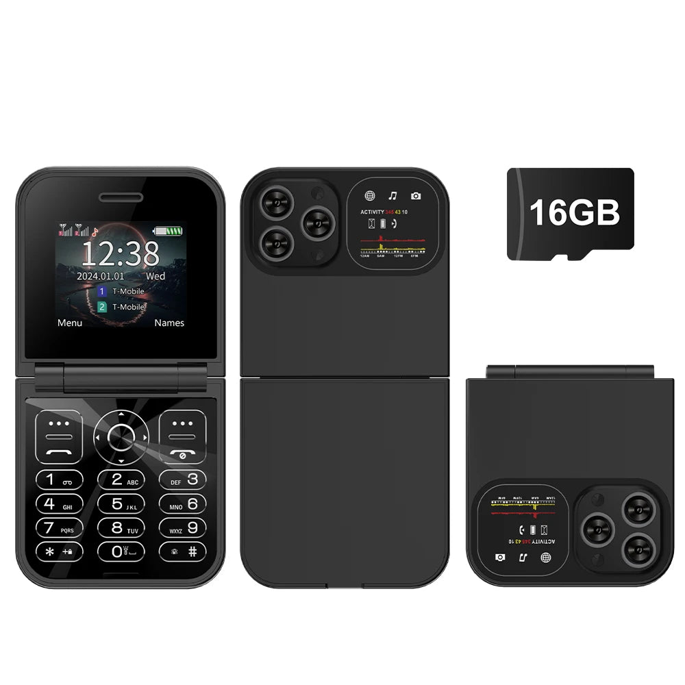 SERVO F15 Mini 2G Flip Phone - 2.0-Inch, Dual SIM, Magic Voice, Type-C