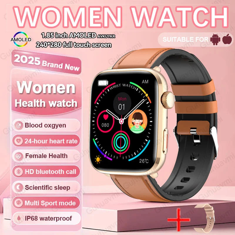 2025 AI Diagnosis Smartwatch - HRV+PPG, IP68, NFC, 100+ Sports & HD BT Call
