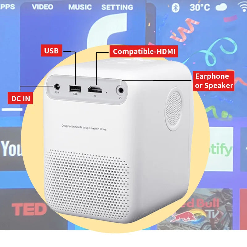 Wanbo T2 Max Portable Projector - 1080P Support with Vertical Correction