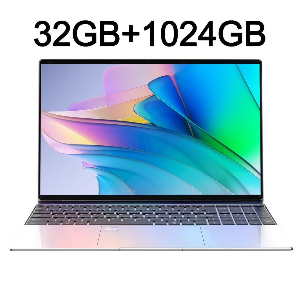 Yepo 15.6" Laptop Intel 6500Y - 32GB RAM, 2TB SSD, Fingerprint, Backlit Win11