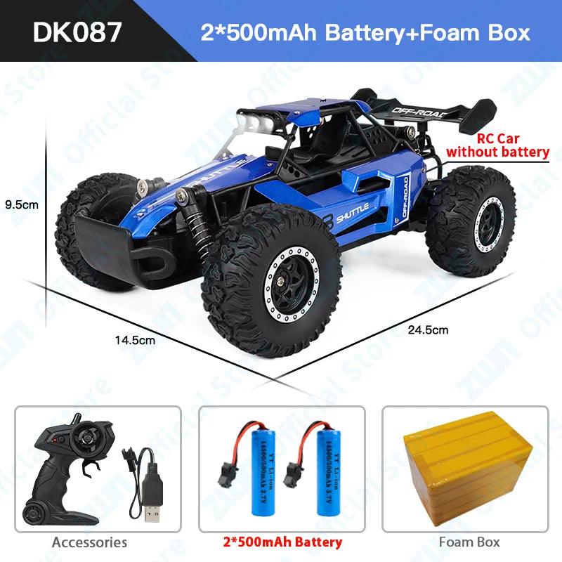 ZWN 2WD Off-Road RC Climbing Car - LED Remote Control Truck