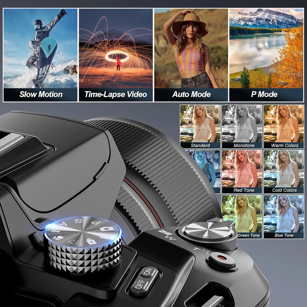 NBD 5K 64MP Camera - 16X Optical Zoom, WiFi App, 180° Flip Screen