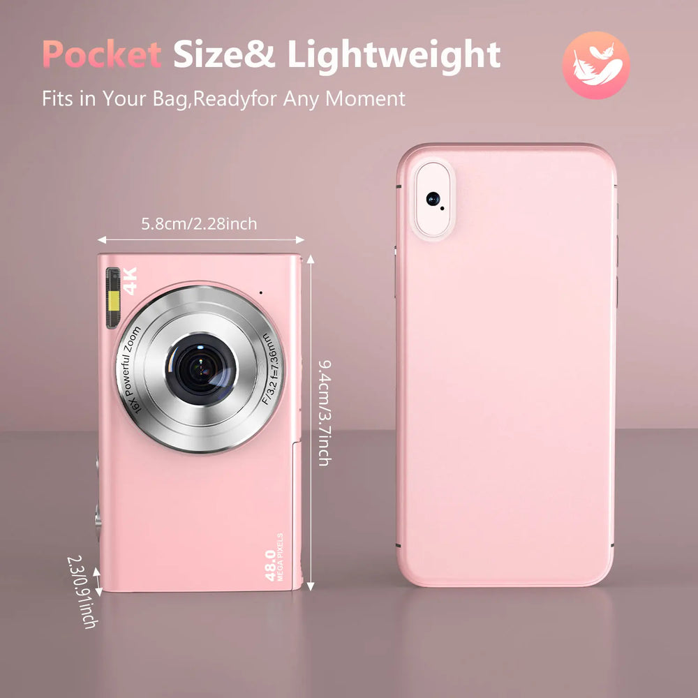 STUOGYUM 4K 48MP Autofocus Vlog Camera - 2.8-Inch Screen, 4.5-54mm Zoom