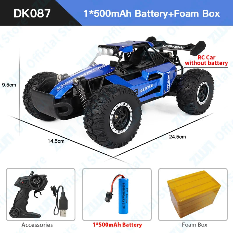 ZWN 2WD Off-Road RC Climbing Car - LED Remote Control Truck