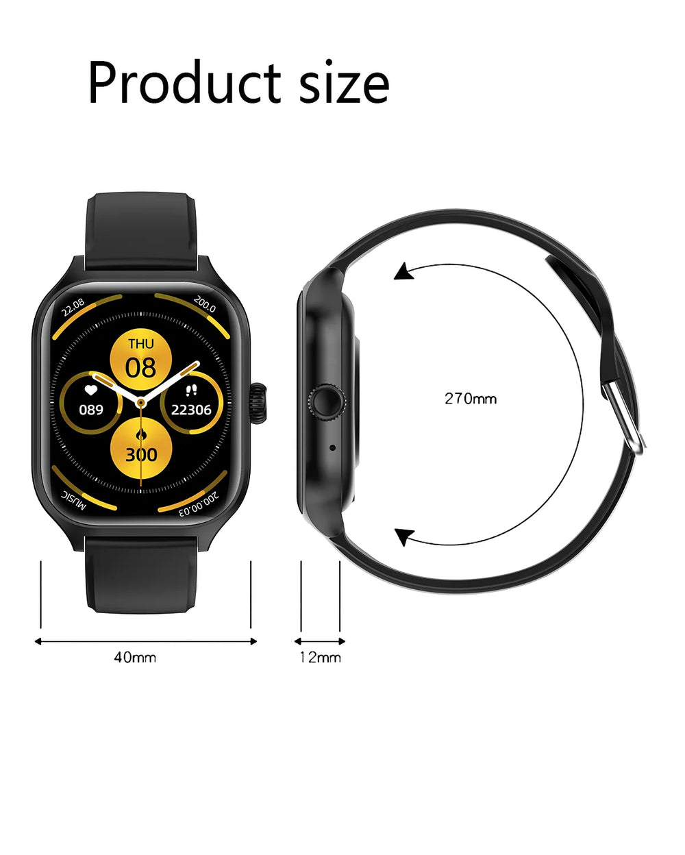PHONEPACE C20 Smartwatch - 1.77-Inch HD, Bluetooth Call & Sports Mode