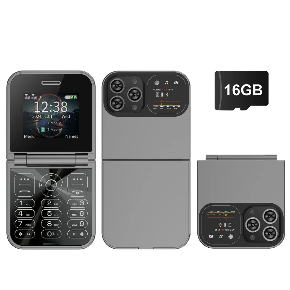 SERVO F15 Mini 2G Flip Phone - 2.0-Inch, Dual SIM, Magic Voice, Type-C
