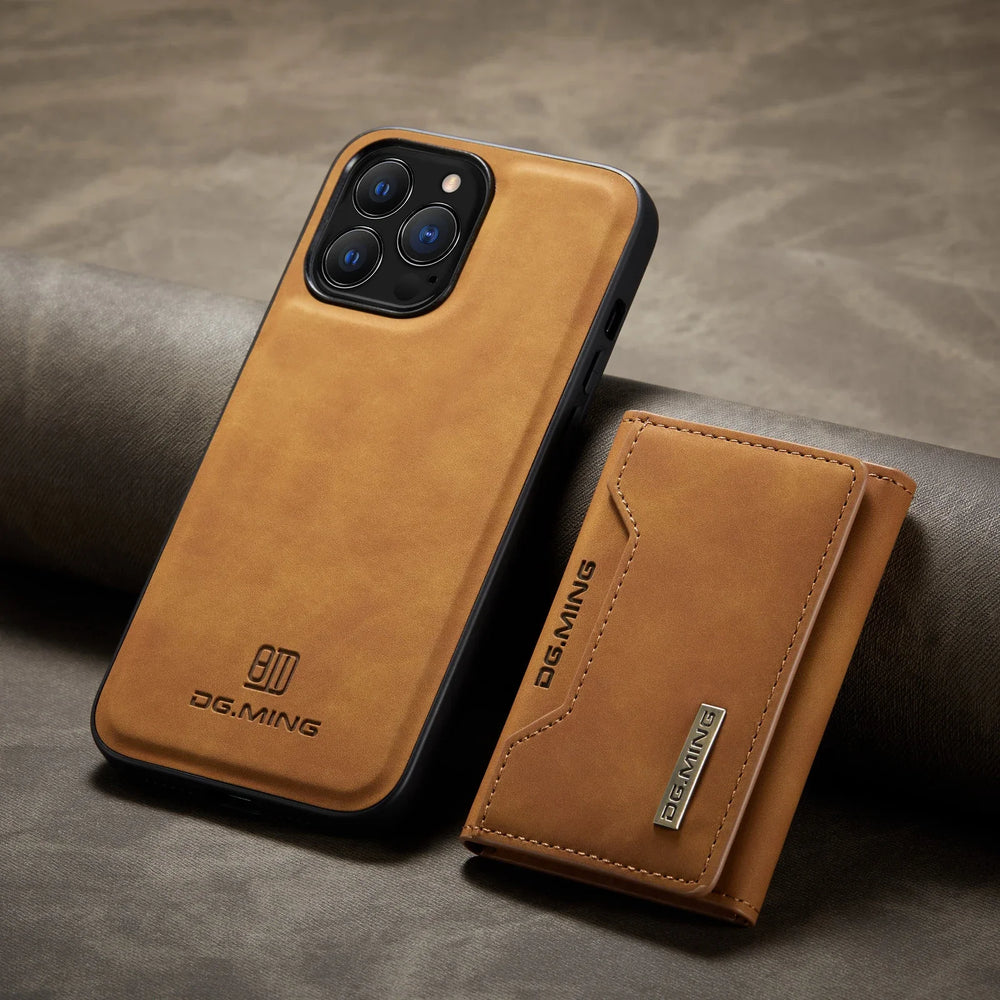 HQBBRO 2-in-1 Magnetic Leather Wallet Case - iPhone 11-17 Pro Max, Card Holder