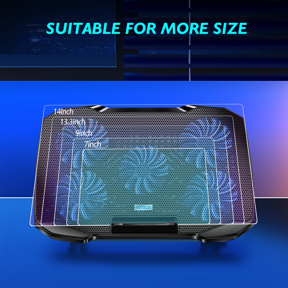 COOLCOLD F2PLUS Laptop Cooling Pad - 5 Fans, 5-Angle, 12-17 Inch