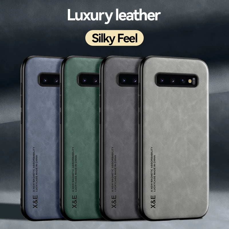 Peaktop Magnetic Leather Car Holder Case - Samsung S8-S10+, Note 8-10