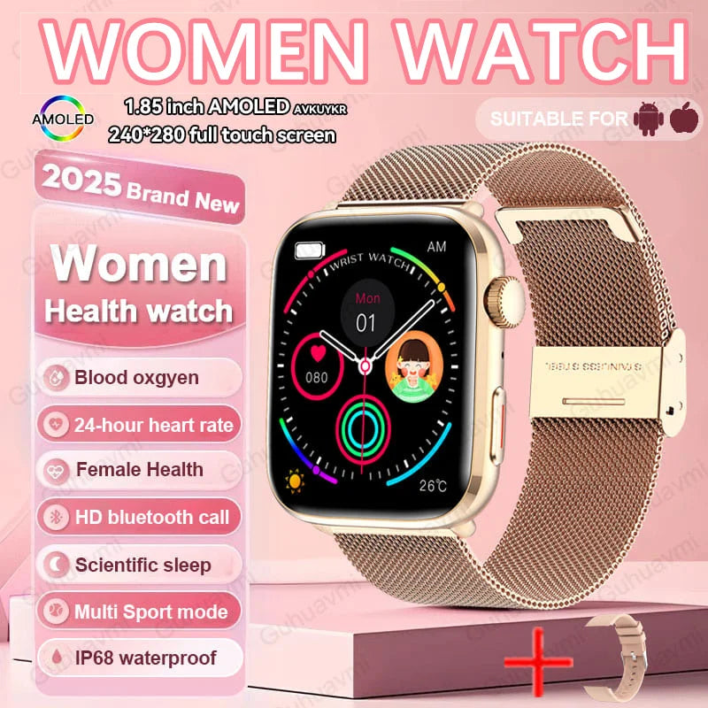 2025 AI Diagnosis Smartwatch - HRV+PPG, IP68, NFC, 100+ Sports & HD BT Call