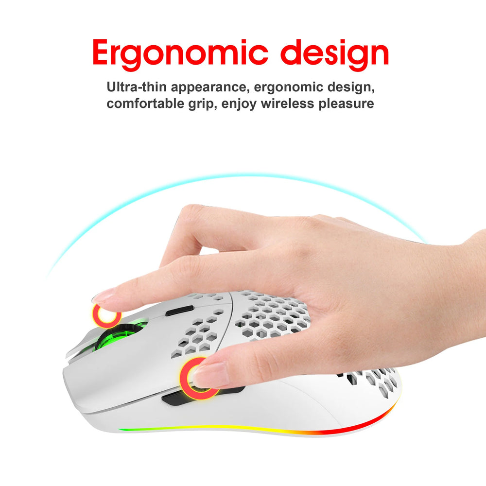 HXSJ T66 RGB 2.4G Wireless Gaming Mouse - 3600 DPI, 6 Buttons Rechargeable