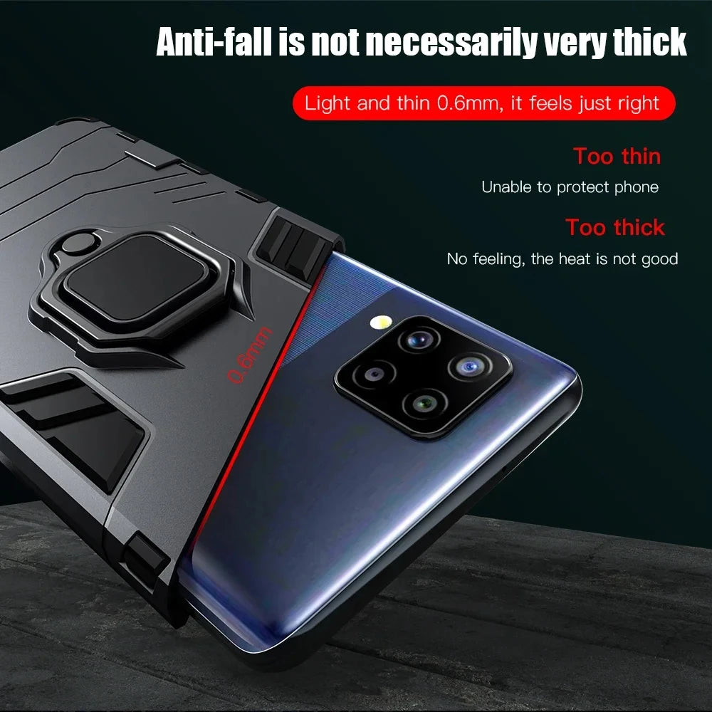 Amour Brave Shockproof Samsung Galaxy A-Series Case - Ring Stand, Transparent