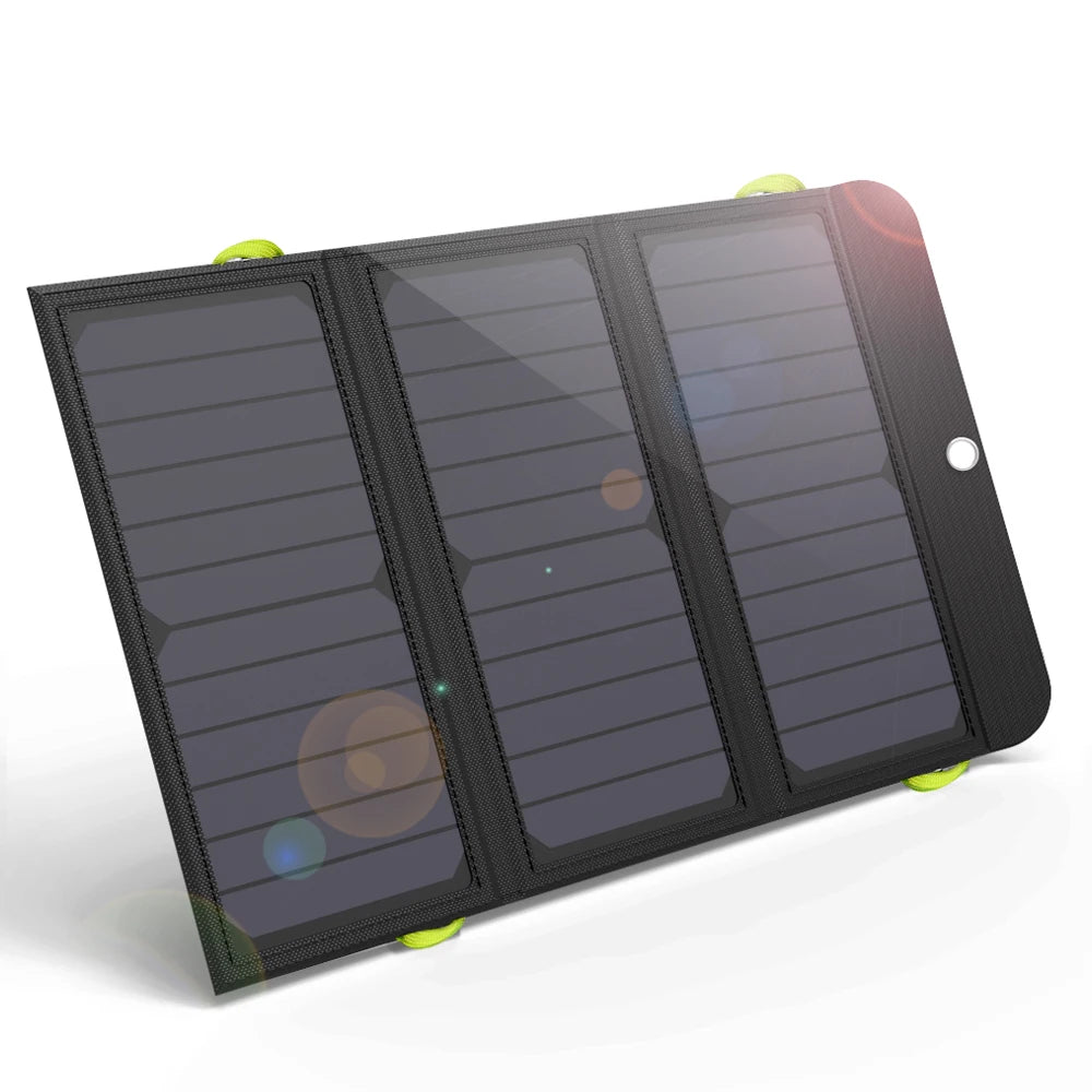 ALLPOWERS 21W Solar Charger - 10000mAh Built-In, Foldable 3-Panel Waterproof