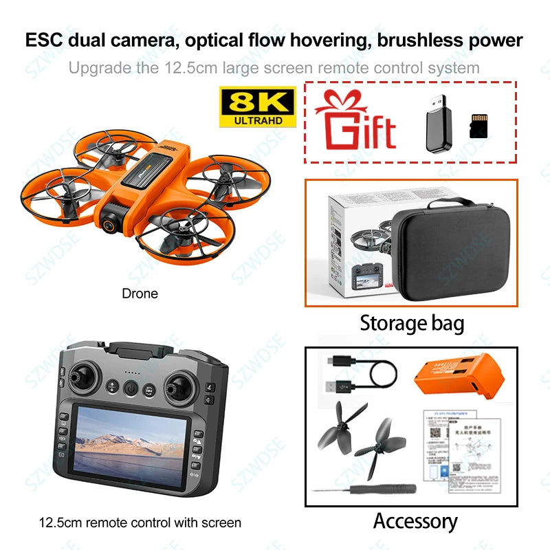 S156 8K Dual Camera RC Drone - 180° FoV, 5G WiFi & Optical Stabilisation