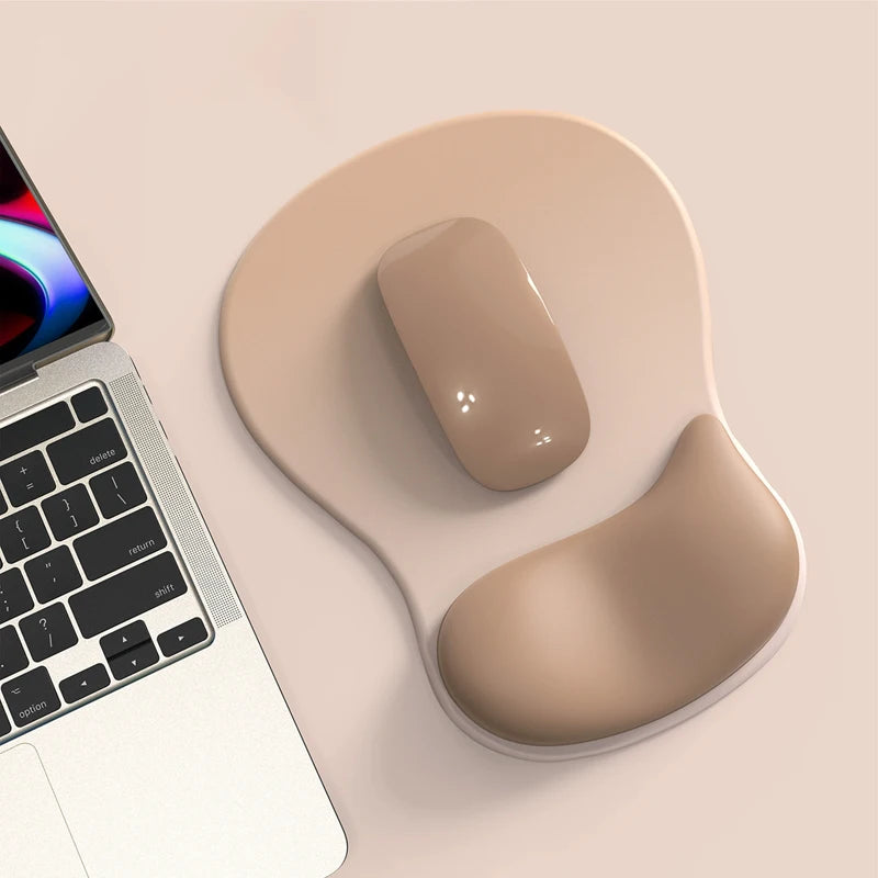 Gel Wrist Rest Ergonomic Mouse Pad - Non-Slip PU Base for Pain Relief