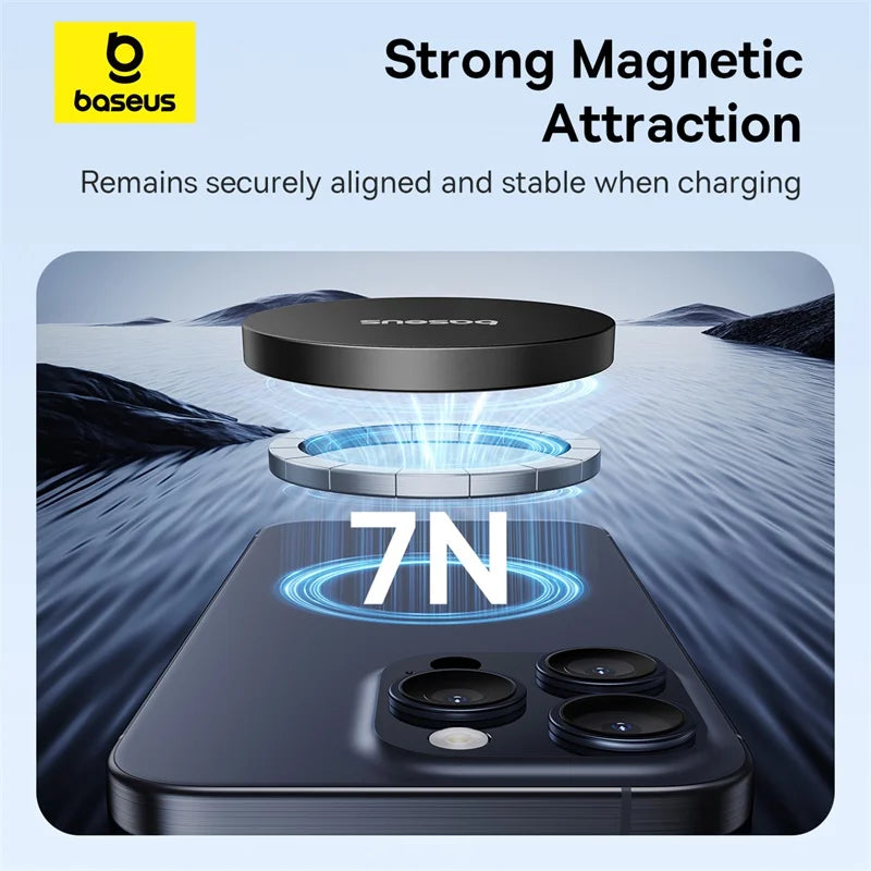 Baseus 15W Qi2 Magnetic Wireless Charger - iPhone 13-17 Pro Max & AirPods