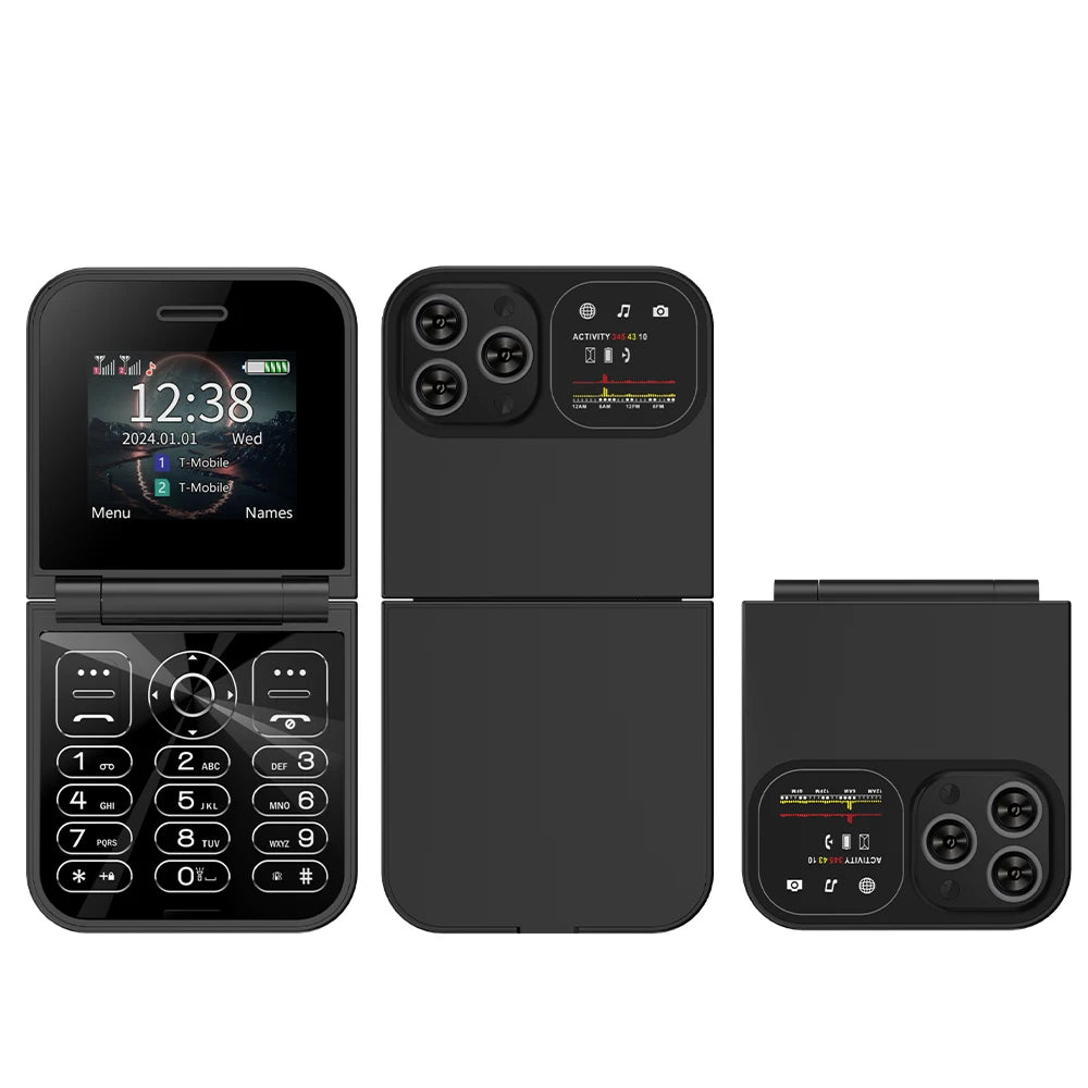 SERVO F15 Mini 2G Flip Phone - 2.0-Inch, Dual SIM, Magic Voice, Type-C