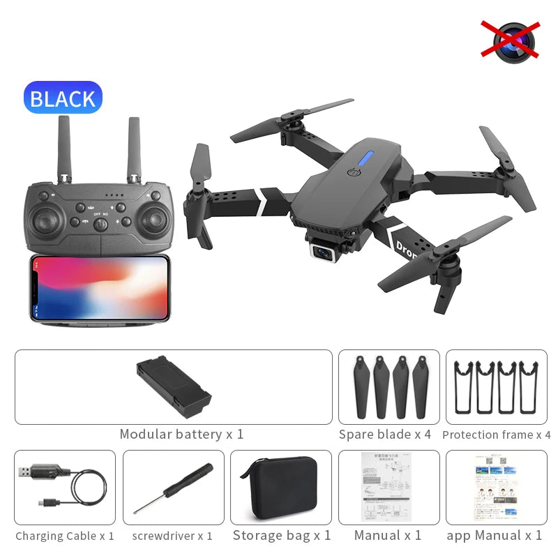E88 Pro 4K Foldable FPV Drone - WiFi, Altitude Hold, EIS, Wide-Angle