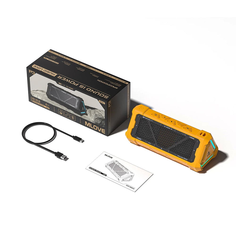 MLOVE P3 40W Bluetooth 5.3 Speaker - IPX7 Waterproof Outdoor Sound